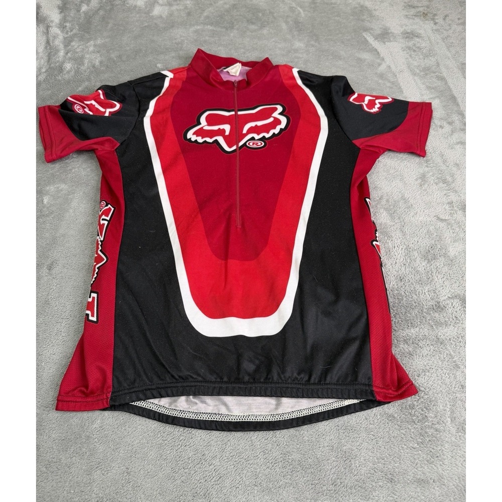 Vintage Fox Racing Cycling Jersey Men's Size Large Red Made In USA